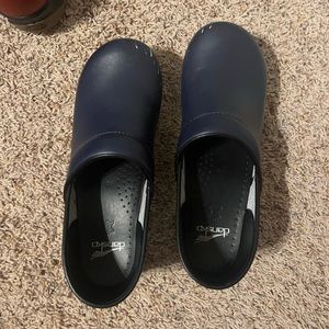 Blue Dansko clogs. Barely worn